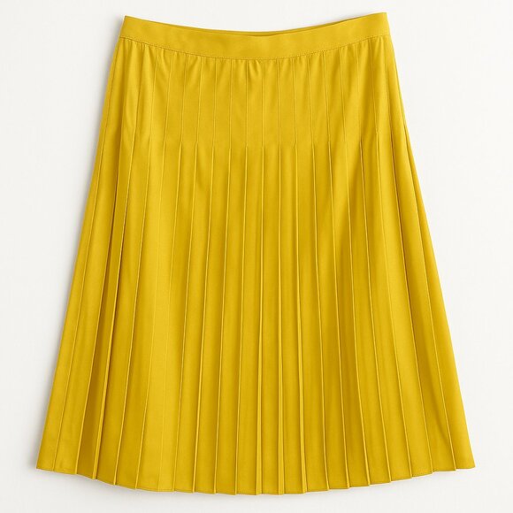 Rachel Zoe Dresses & Skirts - Rachel Zoe Mustard Yellow Pleated Midi Skirt Preppy Office Business Casual